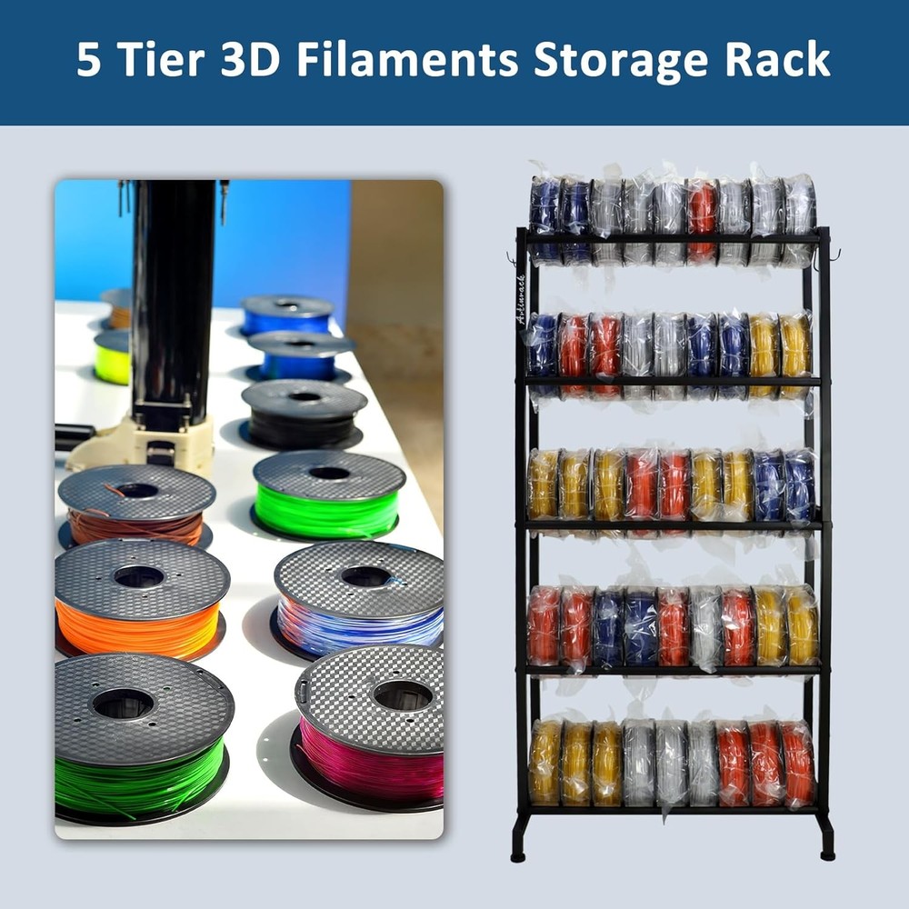 5 Tier 3D Printer Filament Rack Heavy Duty