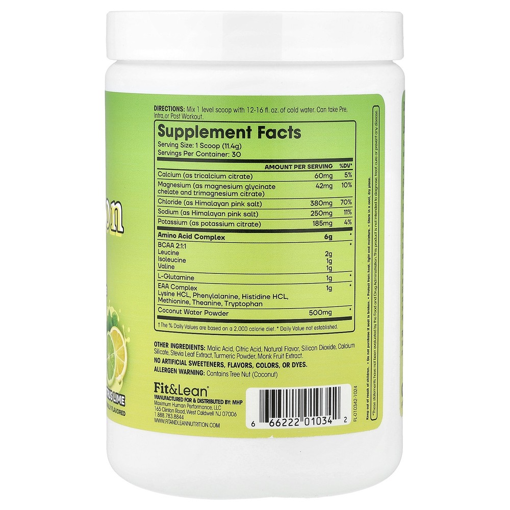 Amino Hydration, Citrus Lime, 12.1 oc (342 g)