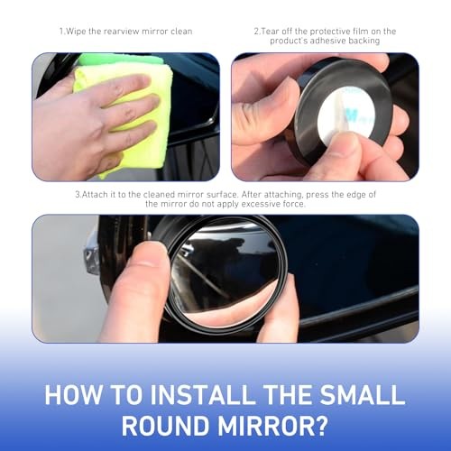 2 PCS Car Blind Spot Mirror, 360 Degree Large Viewing Angle Round Mirror, 2"