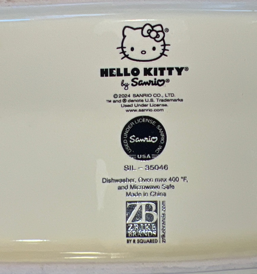 Hello Kitty Xmas Let It Snow Globe Rectangular Loaf Pan Holiday Ceramic ZRike