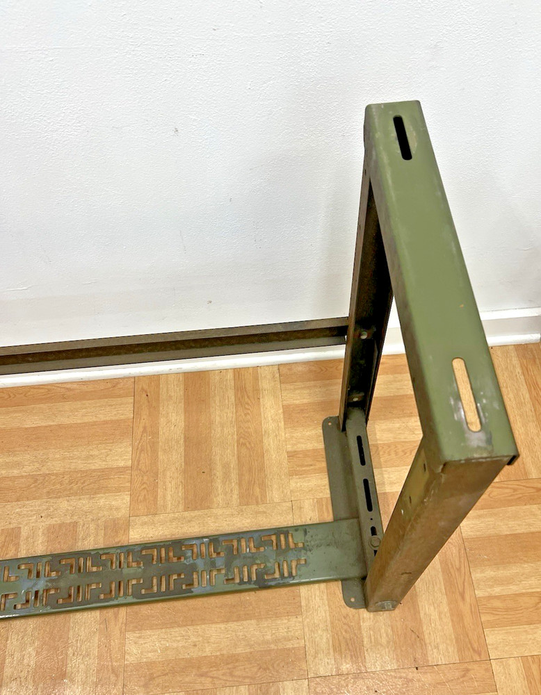 Vintage METAL TABLE BASE work bench ends desk adjustable industrial machine age