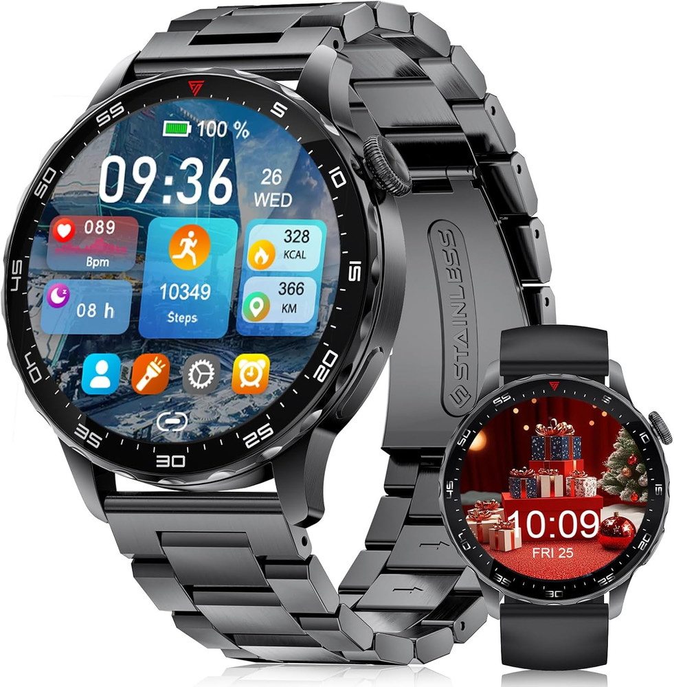 Smartwatch for Men with Compatible Android Ios,1.43" AMOLED Display Screen Bluet