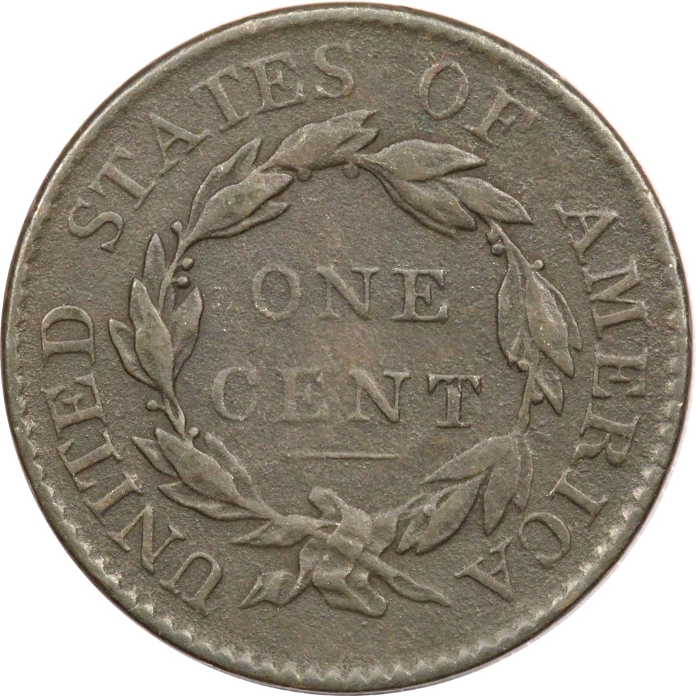 1818 Coronet Head Large Cent 1C, Very Fine VF+, Environmental Damage