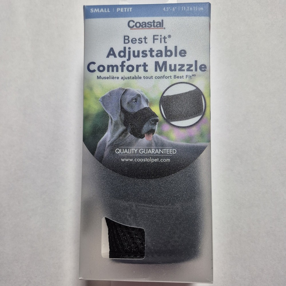Coastal Pet Best Fit Adjustable Comfort Muzzle Small Black Dog Muzzle