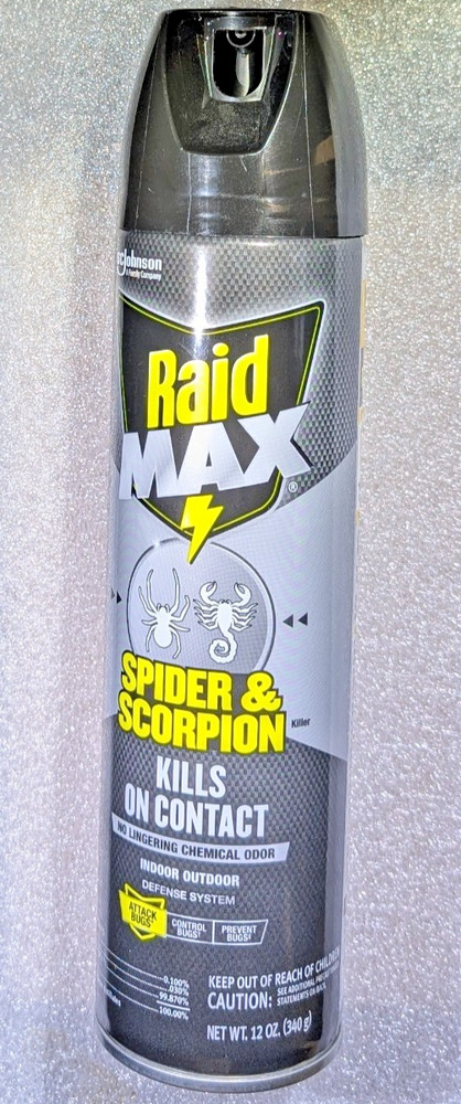 Raid Max Spider & Scorpion Killer spiders scorpions roaches ants earwigs  + more