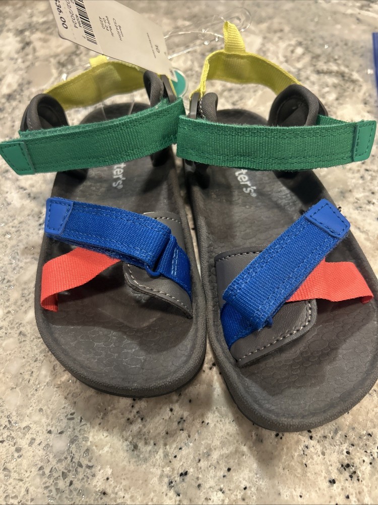 Carter's Multi Color Hook and Loop Boy's Sandals Size 10