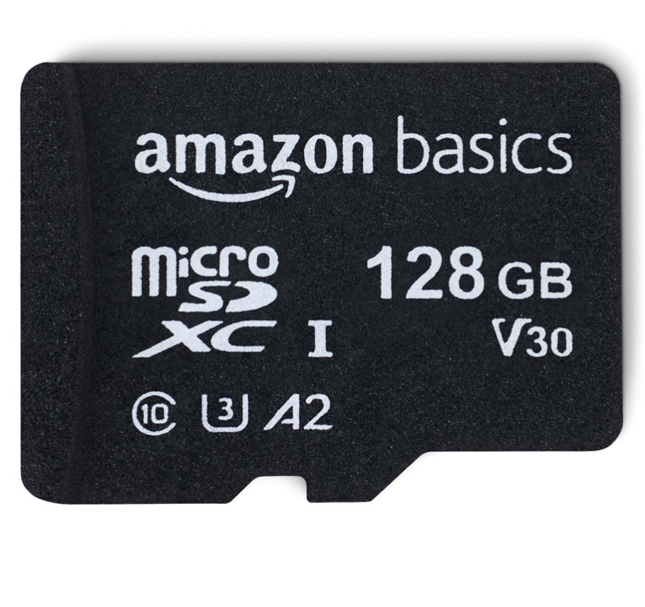Amazon Basics 128GB micro SDXC 100Mb/s Memory Card New