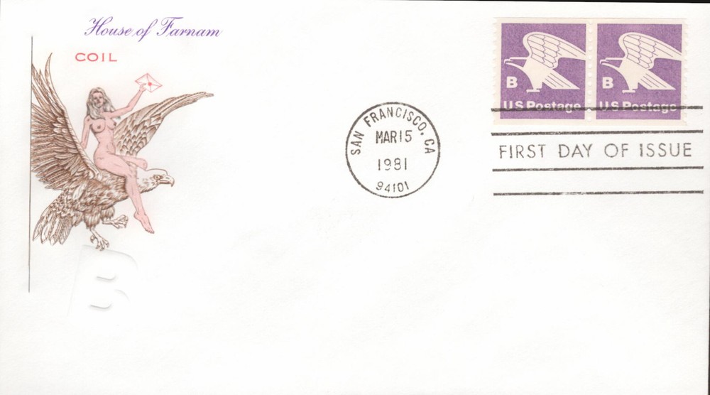 1981 FDC - Scott# 1820  - "B" Rate Coil Issue - Farnam Cachet