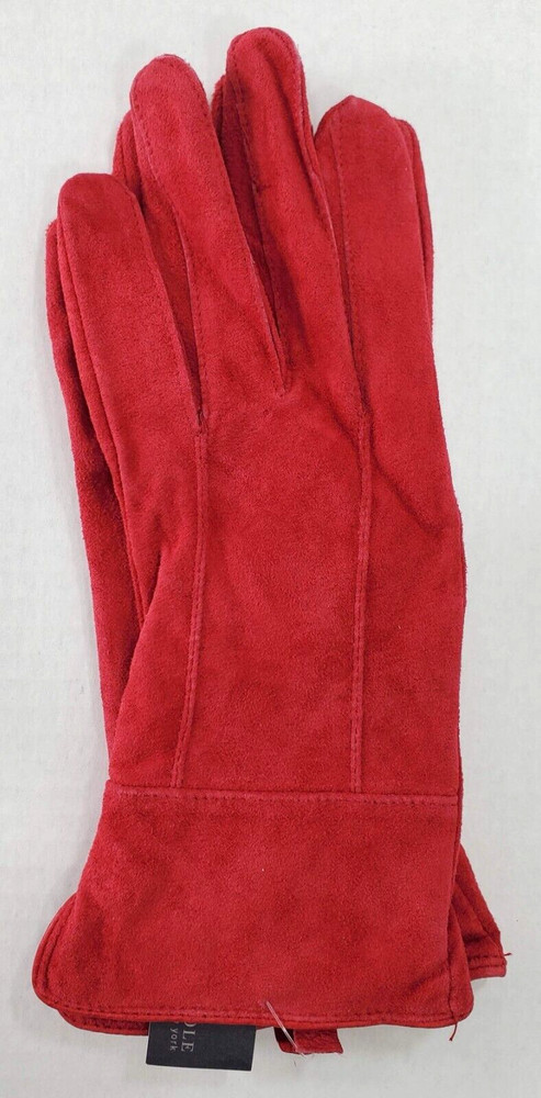 NWT Kenneth Cole Red Suede Gloves - Size M