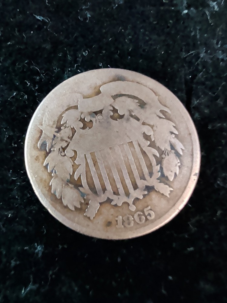 1865 Two Cent Piece Plain 5 Circulated