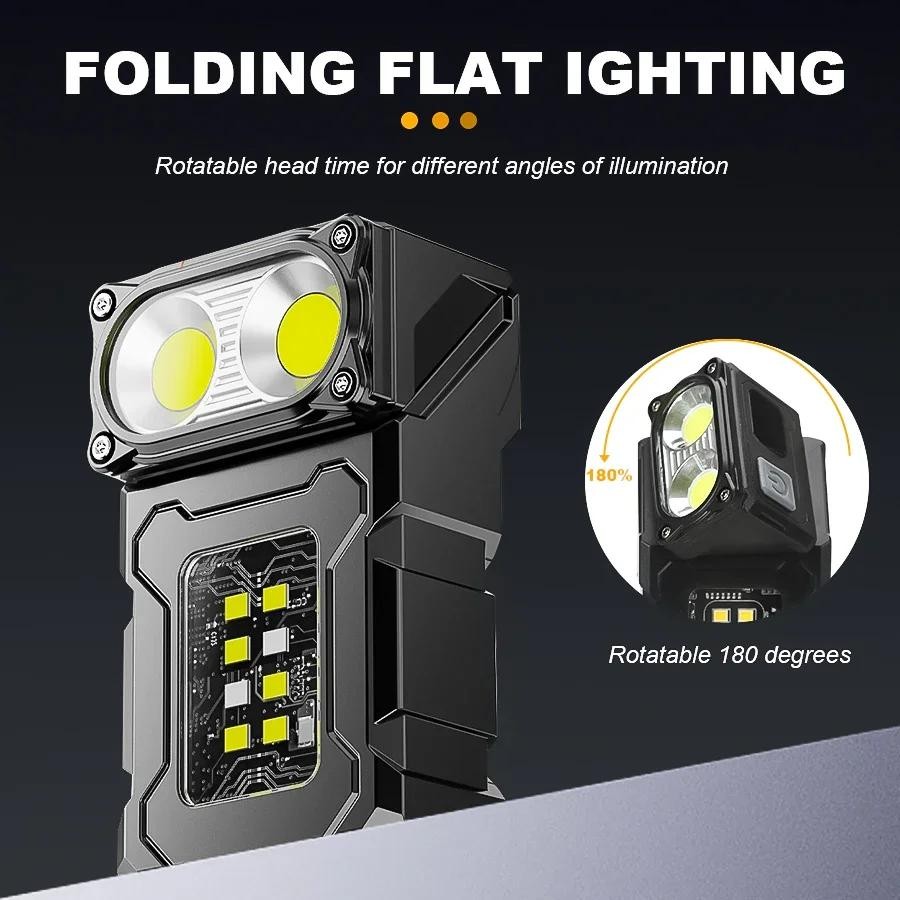 Mini USB Rechargeable LED Flashlight Portable Tail Magnet Flashlight Super Brigh