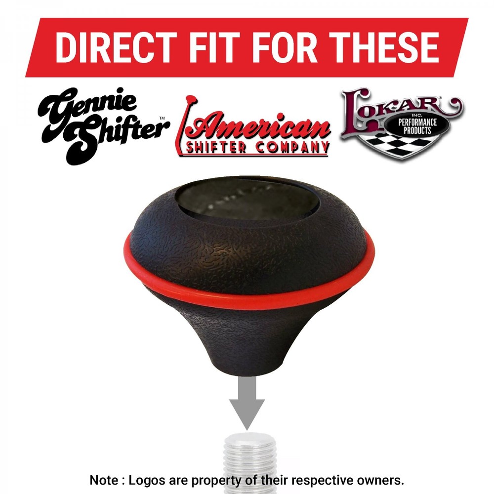 Black Nostalgic Custom Shift Knob with 4 Color O-Ring Options-Push Button-Adjust