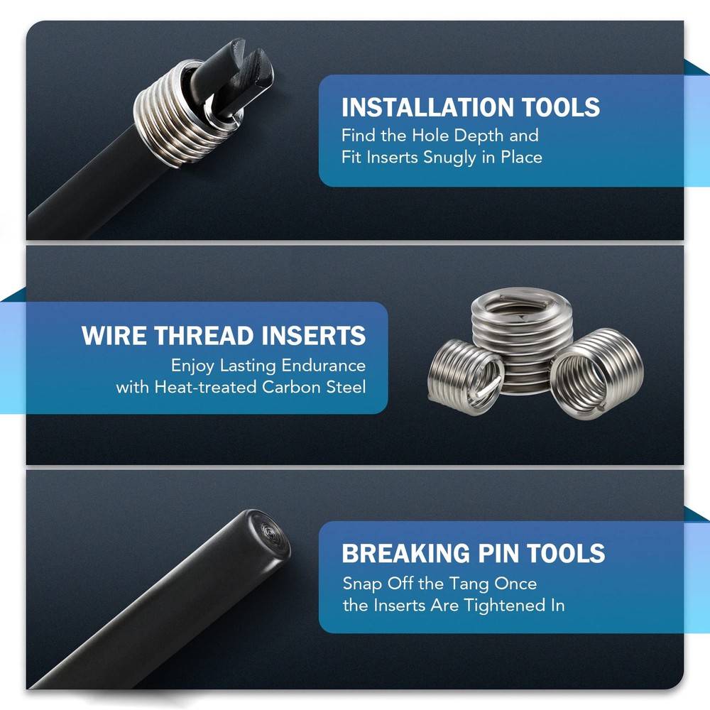 Thread Repair Kit Metric SAE Thread Restorer with HSS Drill Bits