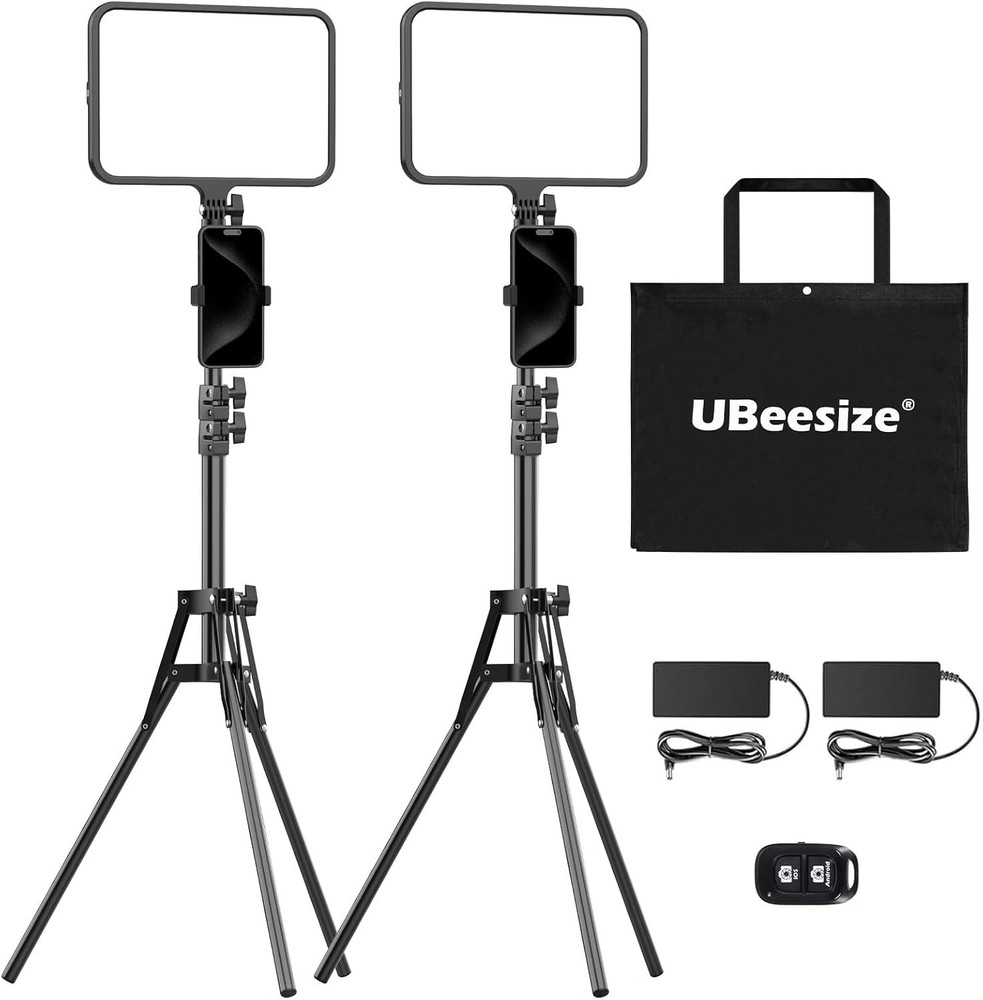 Adjustable 13" LED Studio Lights with 65" Tripod & Bluetooth - Ideal for TikTok