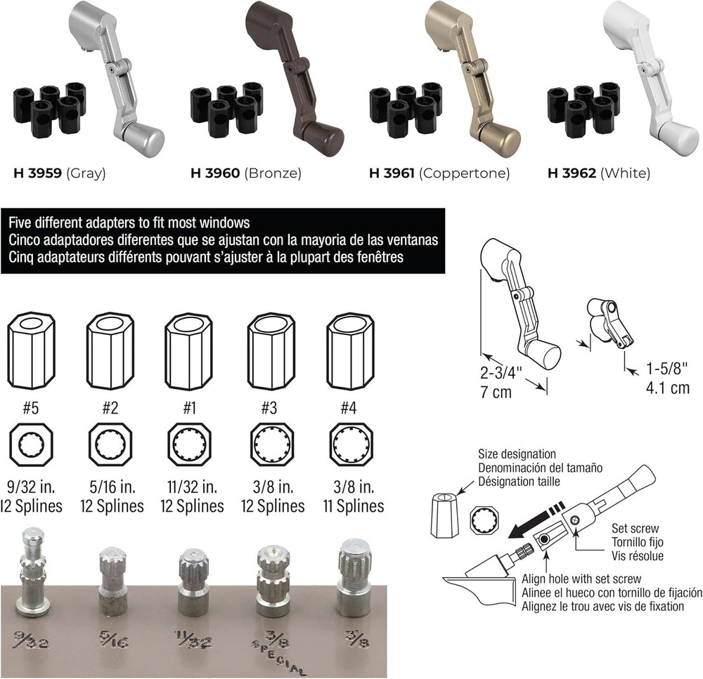 Elegant Bronze Folding Crank Handle for Windows - Easy Installation, 2-3/4 In.