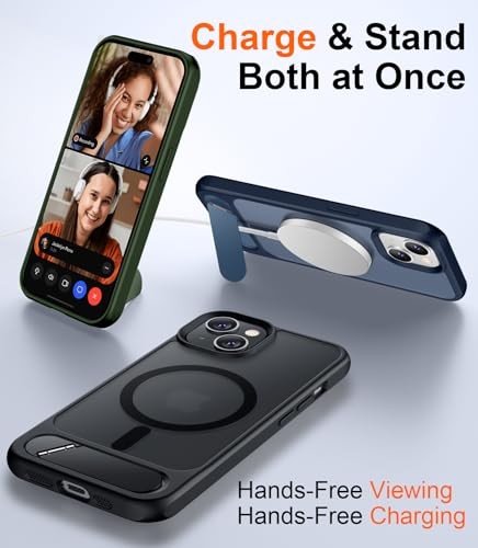 Compatible with iPhone 14 Case/iPhone 13 Case,[Built-in Invisible Black