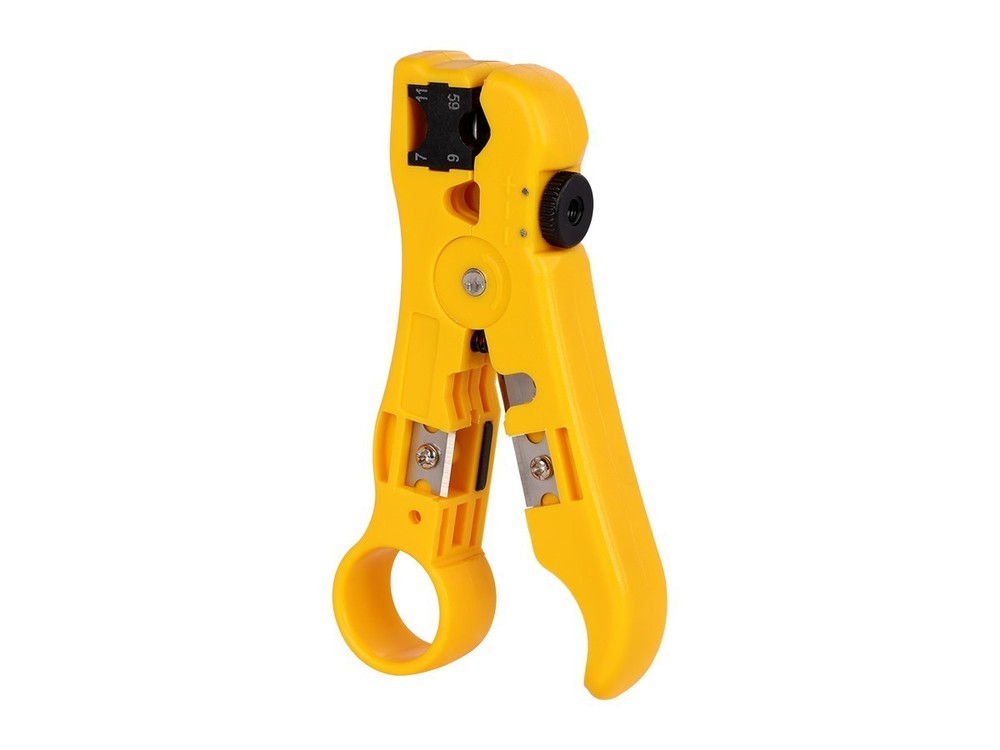 Universal Cable Jacket Stripper - Adjustable Stripping Blade, Yellow 3354