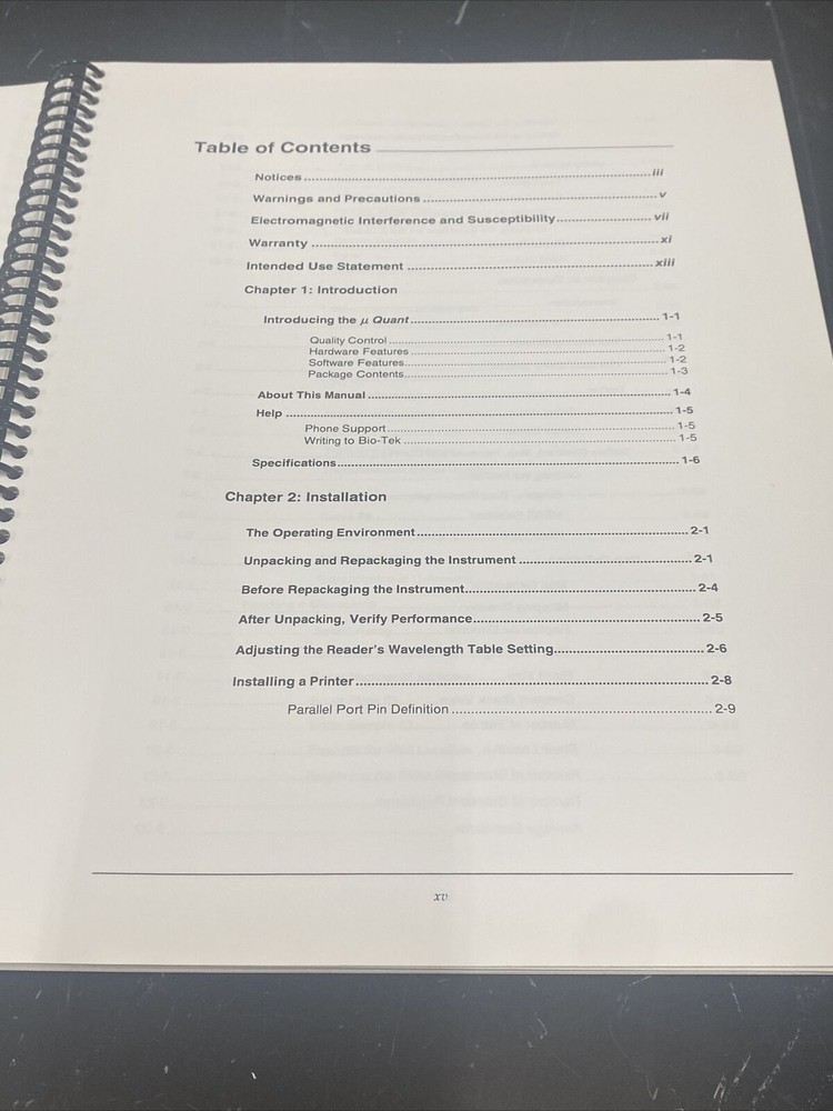 uQuant Bio-Tek universal microplate spectrophotometer - Manual / User Guide