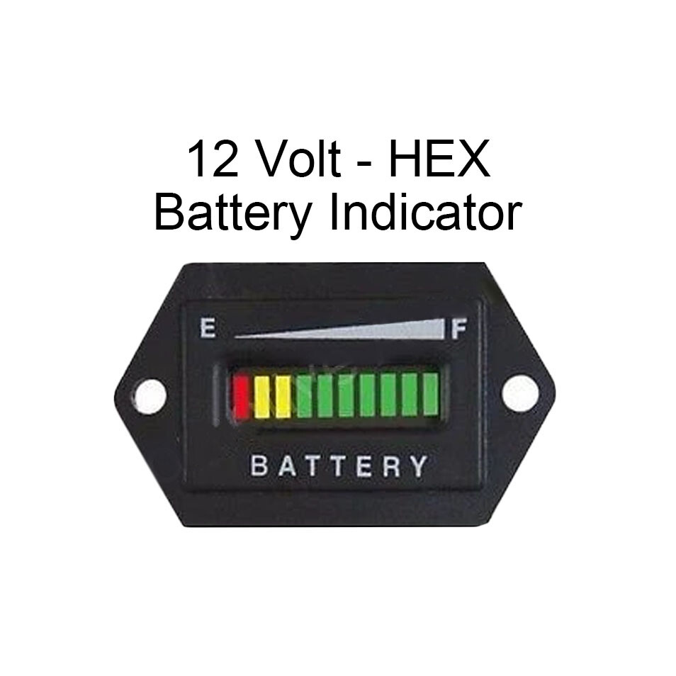 12V 12 Volt Marine Trolling Motor Battery Indicator Status Power Meter - HEX