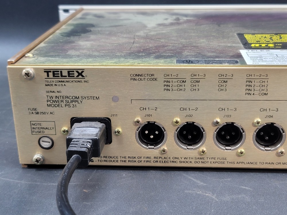 TELEX RTS TW INTERCOM SYSTEM POWER SUPPLY PS31