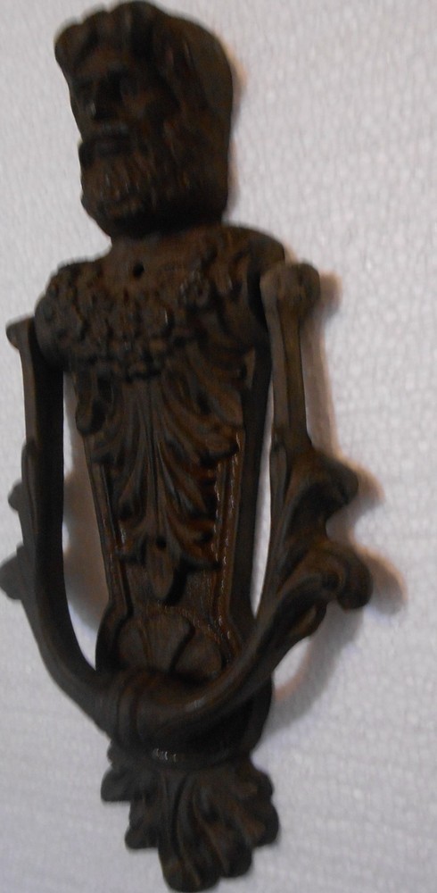 CAST IRON RUST FINISHED GREEK GOD DOOR KNOCKER