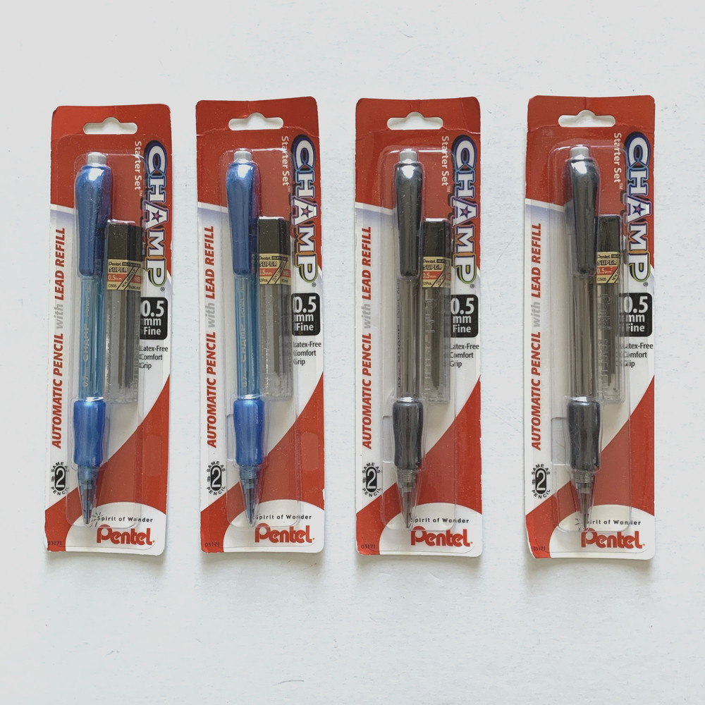 4 Pentel Champ Automatic Lead Pencil with Refill 0.5 mm