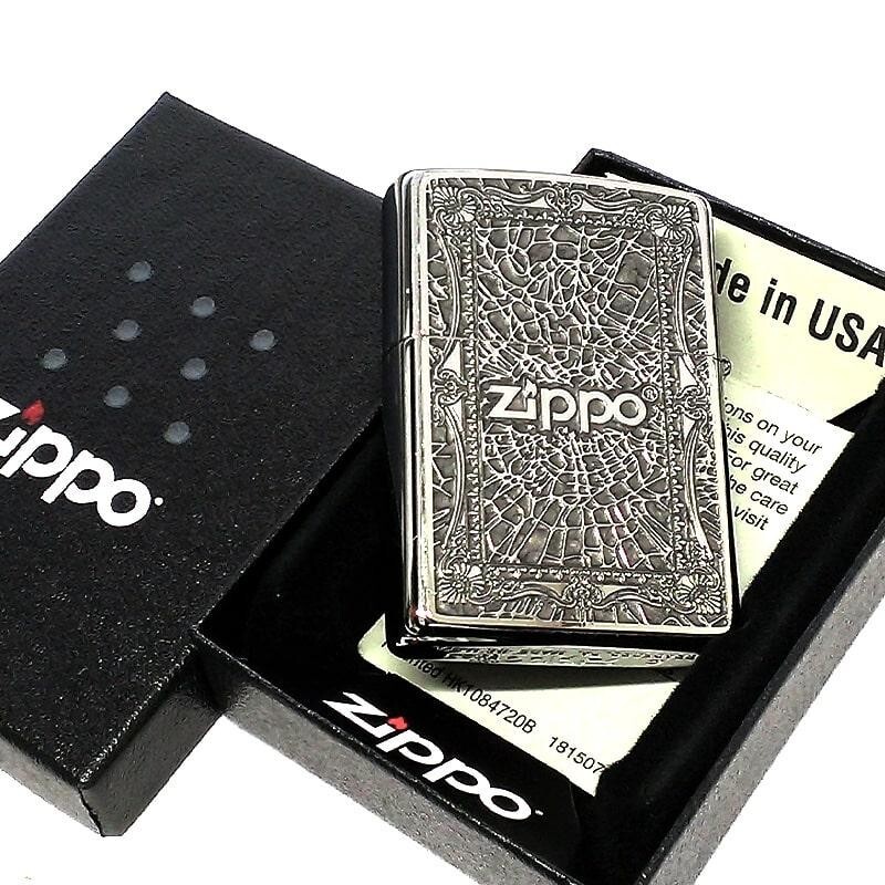 Zippo Oil Lighter Angel Cross Silver 2 Sided Processing Regular Case Japan