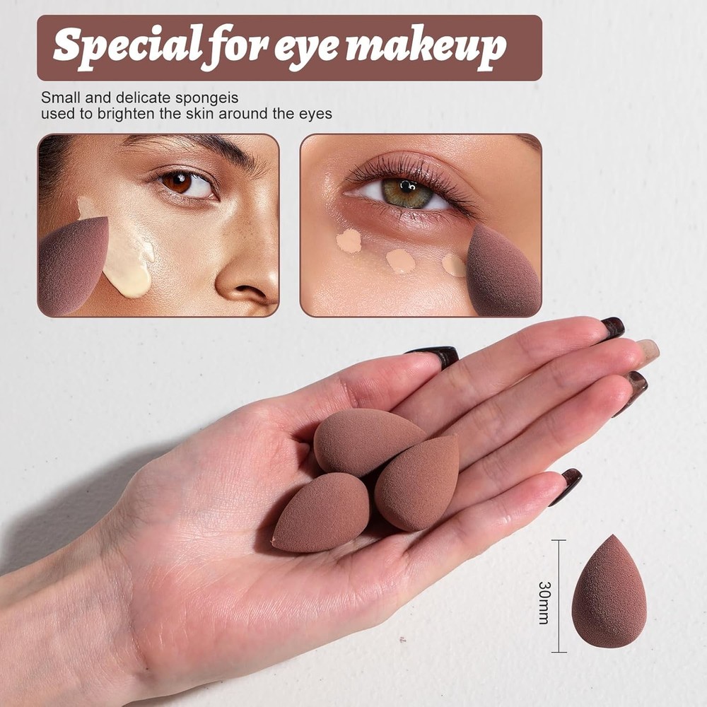Makeup Sponge Set Triangle Puff 14 Pcs for Liquid, Cream, and Powder