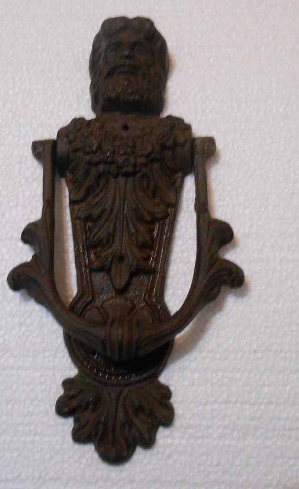 CAST IRON RUST FINISHED GREEK GOD  DOOR KNOCKER