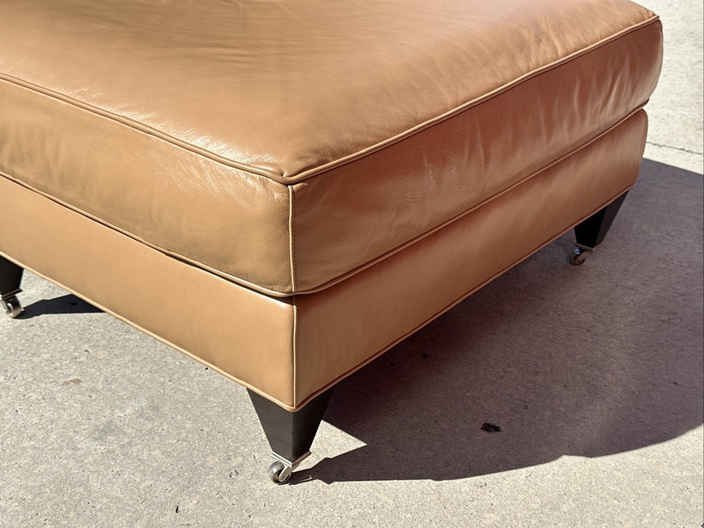COACH Beige Leather Ottoman Footstool