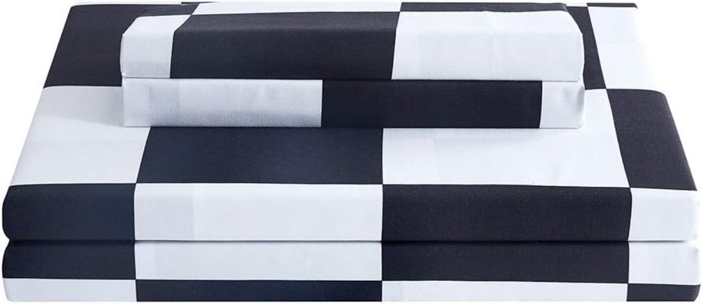 Luxurious Deep Pocket Bed Sheet Set - Full Size Soft Microfiber, Plaid Design