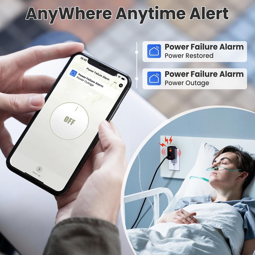 Power Failure Alarm WiFi, Smart Outage with App Notifications,...