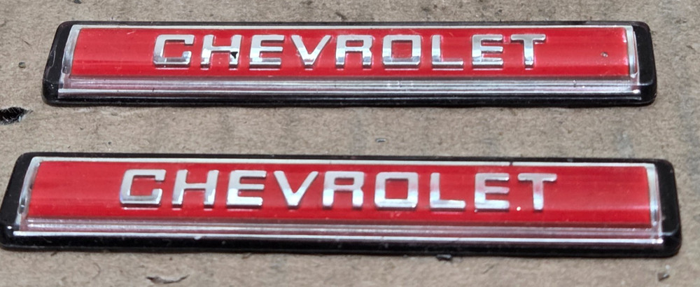 (2) CHEVROLET INTERNAL / DASH / GLOVE BOX EMBLEMS 3.2" (6545)