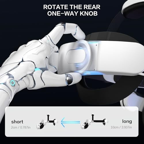 Head Strap for Oculus Meta Quest 3/3S with Battery, Adjustable VR Accessories