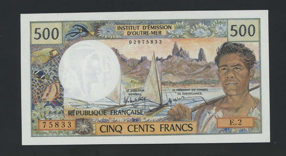 NEW CALEDONIA  500 FRANCS  ( 1969-92 ) E2  PICK # 60e  UNC.