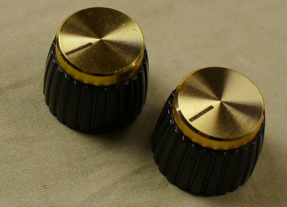 12 pcs Amplifier Knobs Black With Gold Cap Push-On For Marshall AMP Combo
