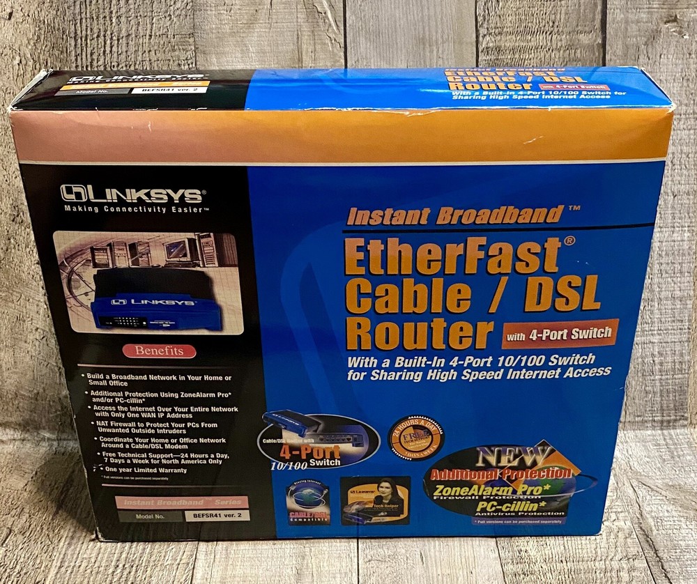 Linksys EtherFast Cable/DSL Router with 4-Port Switch BEFSR41 Ver 2 Excellent