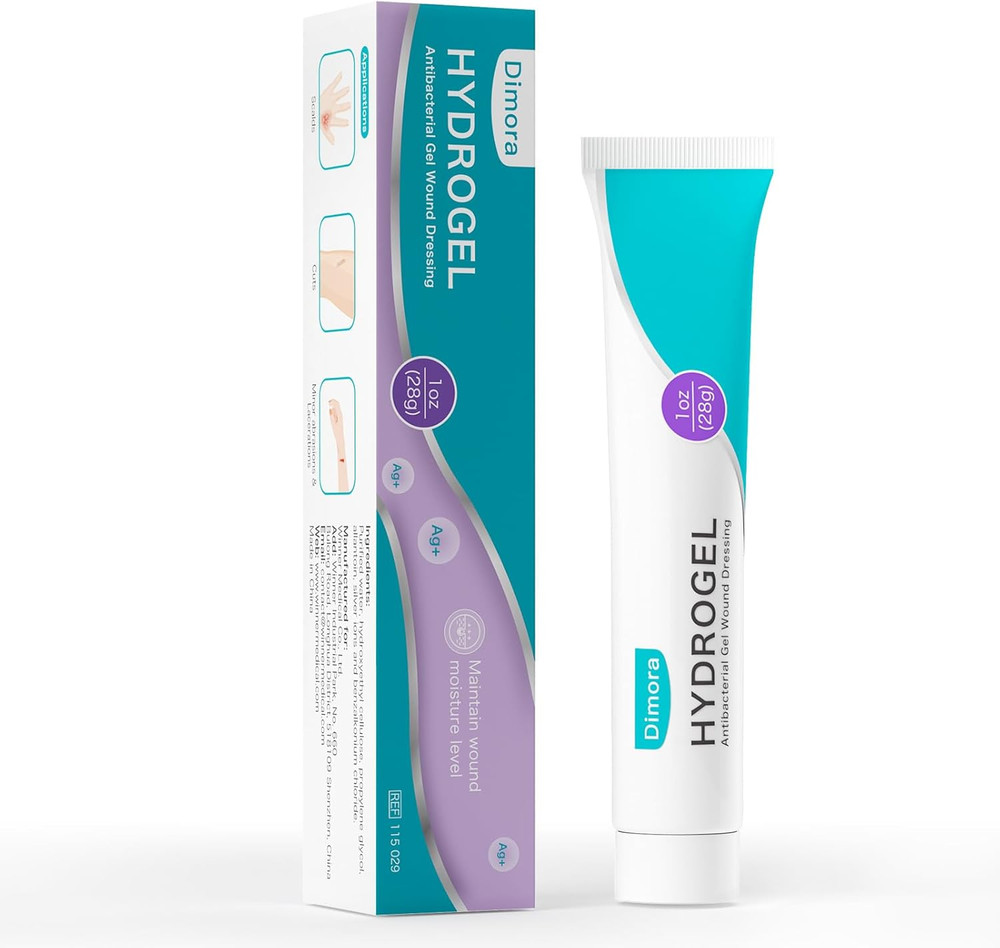 Antibacterial Gel Wound Dressing 1Oz - Silver Hydrogel First Aid Ointment for Wo