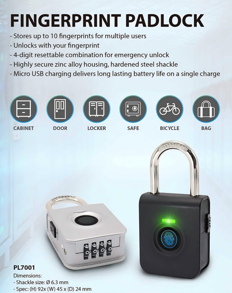 Sharper Image Digital Fingerprint Padlock (New In Box; Unused)