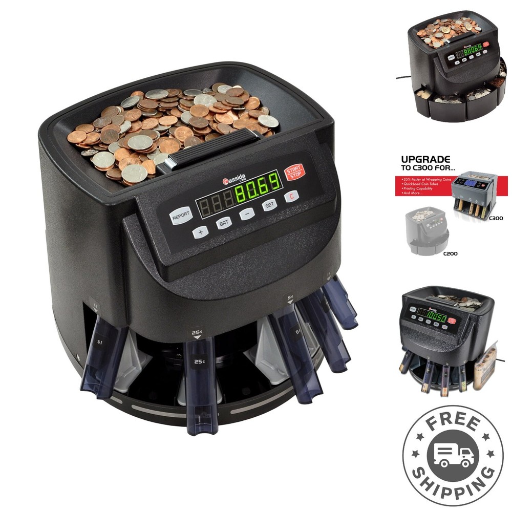 Compact Coin Sorting Machine with Automatic Wrappers - Ideal for Home & Business