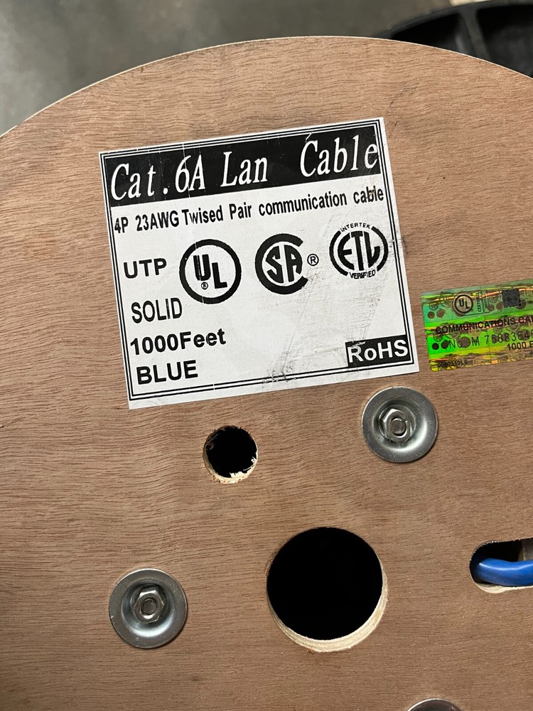 Cat6A Plenum Ethernet Cable - 1000ft.