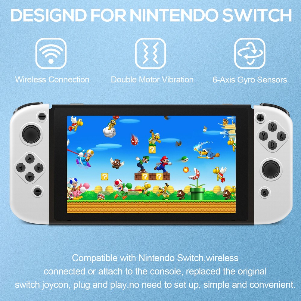 Wireless Controller for Nintendo Switch Gamepad Adapter Power Supply