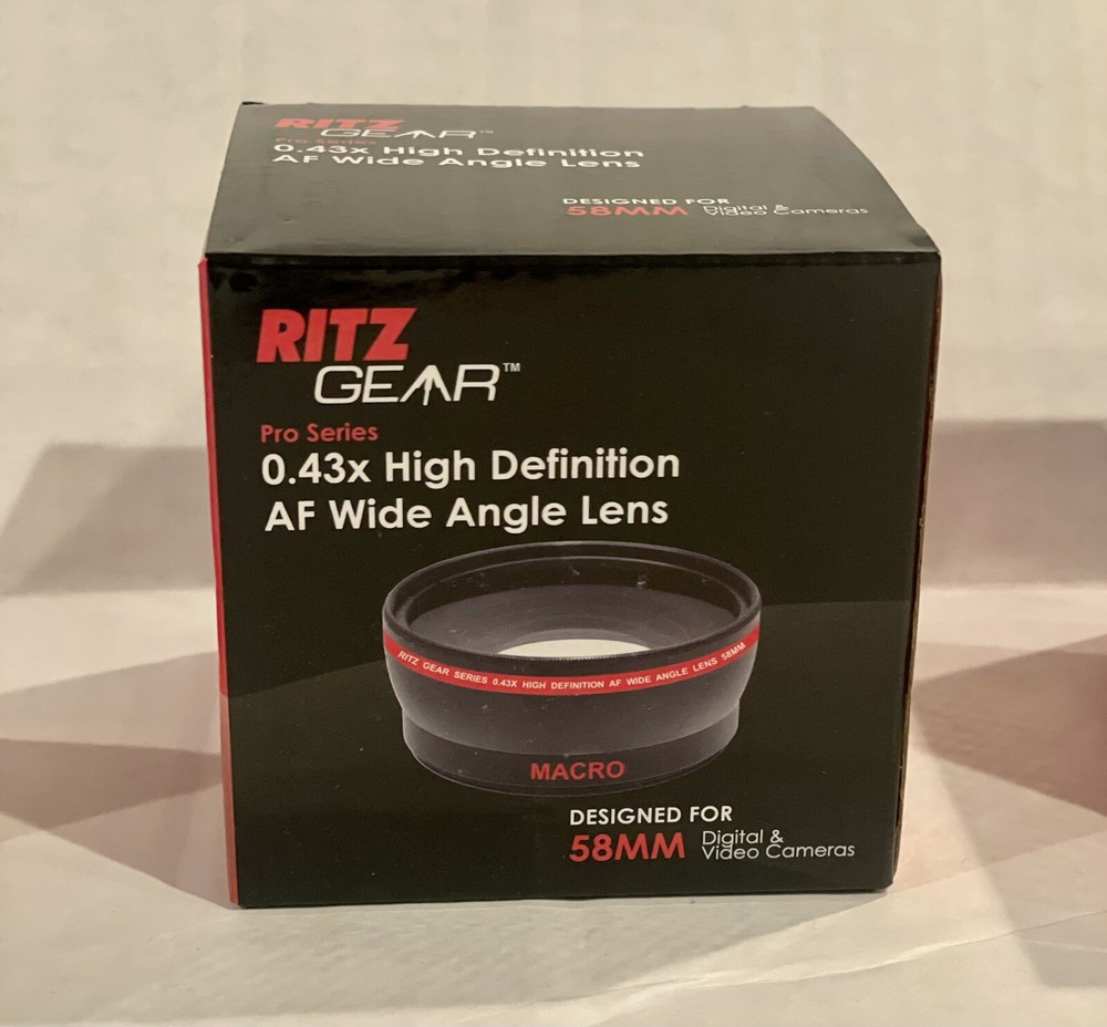 Ritz Gear Camera 58MM Lens Filter Set Flash .43 Wide Angle 2.2 High Def