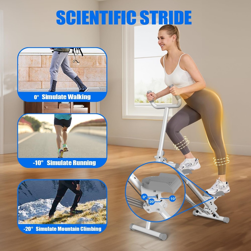 Stair Stepper for Home, 3 Adjustable Resistance, Stepper with Handlebar Folda...