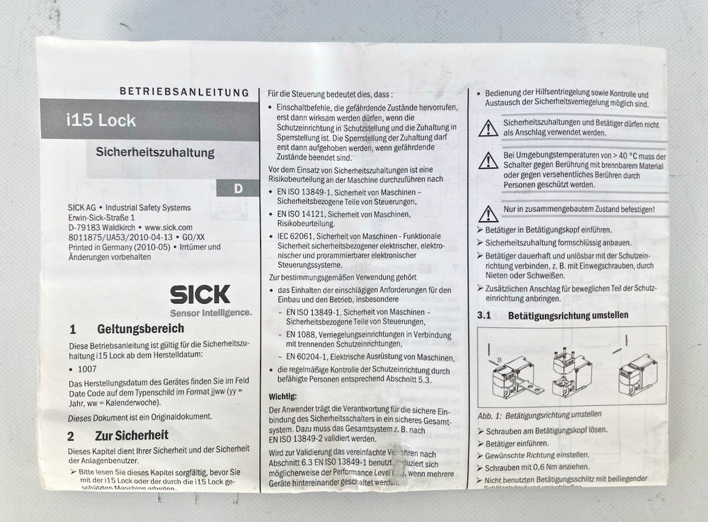 SICK I15-EM0133 / I15EM0133 (NEW OPEN BOX) 2 Available