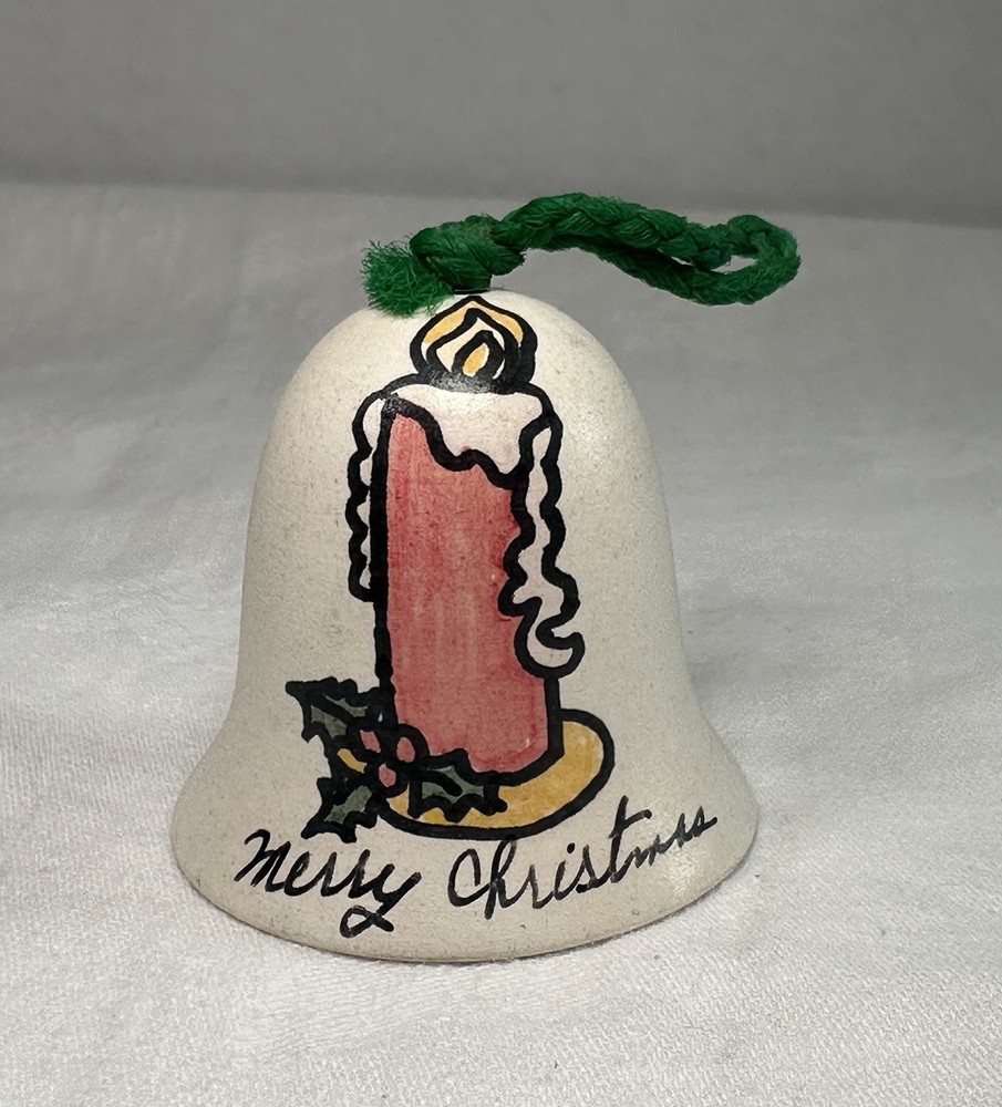 Small Ceramic Handpainted Christmas Ornament Bell