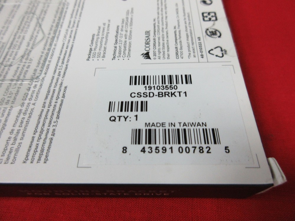 NEW! CORSAIR SOLID STATE DRIVE MOUNTING BRACKET CSSD-BRKT1