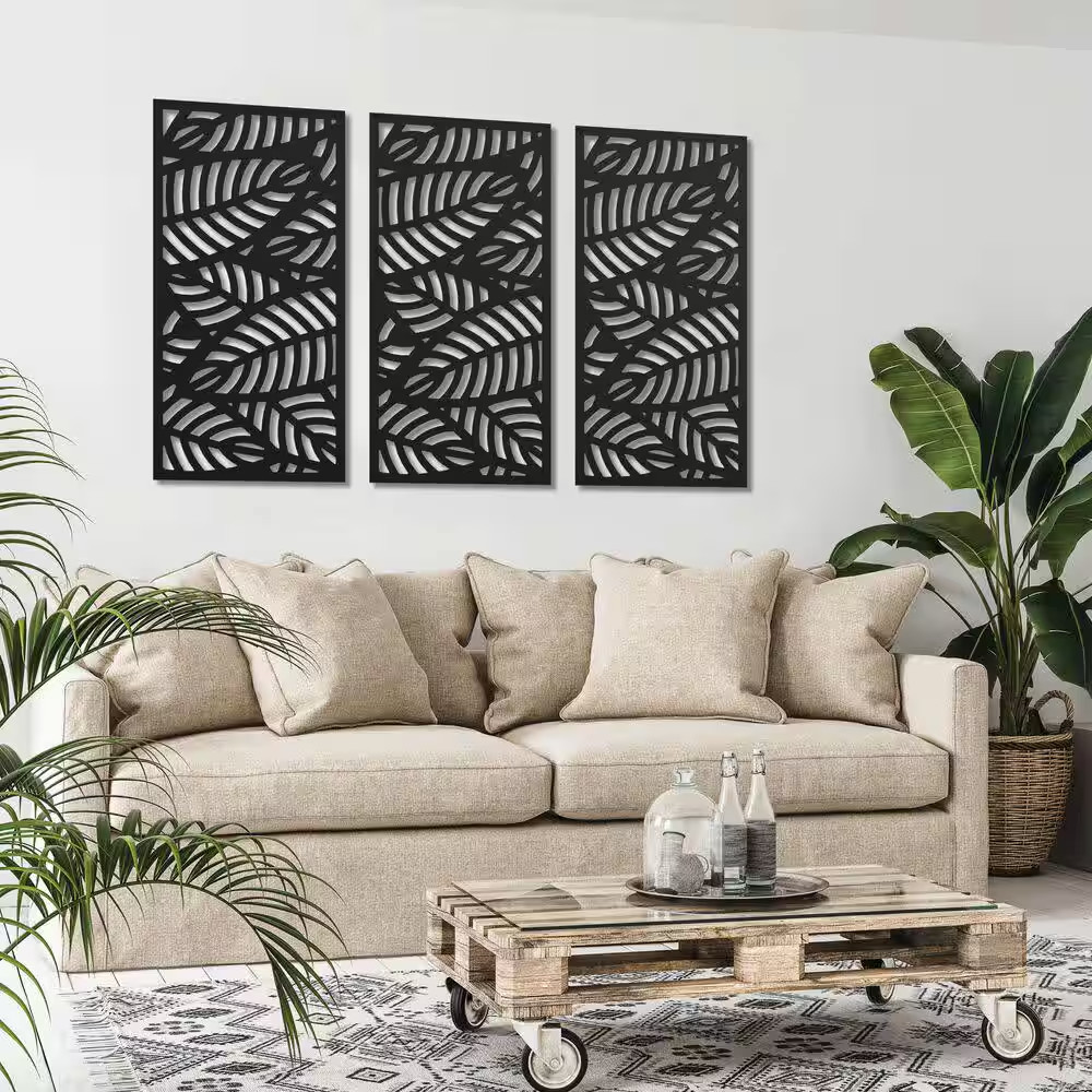 2 Ft. X 4 Ft. Sanibel Black Polypropylene Decorative Screen Panel