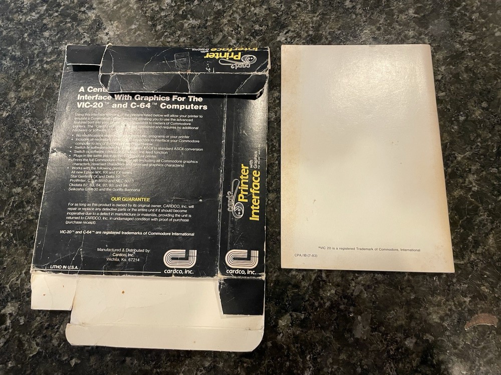 Cardco Centronics Parallel Printer Interface +Graphics Commodore