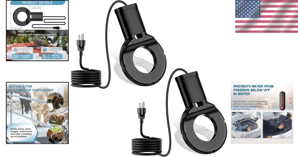 Smart 500W Submersible De-Icer: Keep Water Flowing Fresh for Birds and Livestock